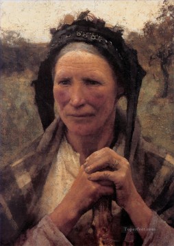 ジョージ・クラウセン Painting - 農民の女性の頭 現代農民 印象派 サー・ジョージ・クラウゼン